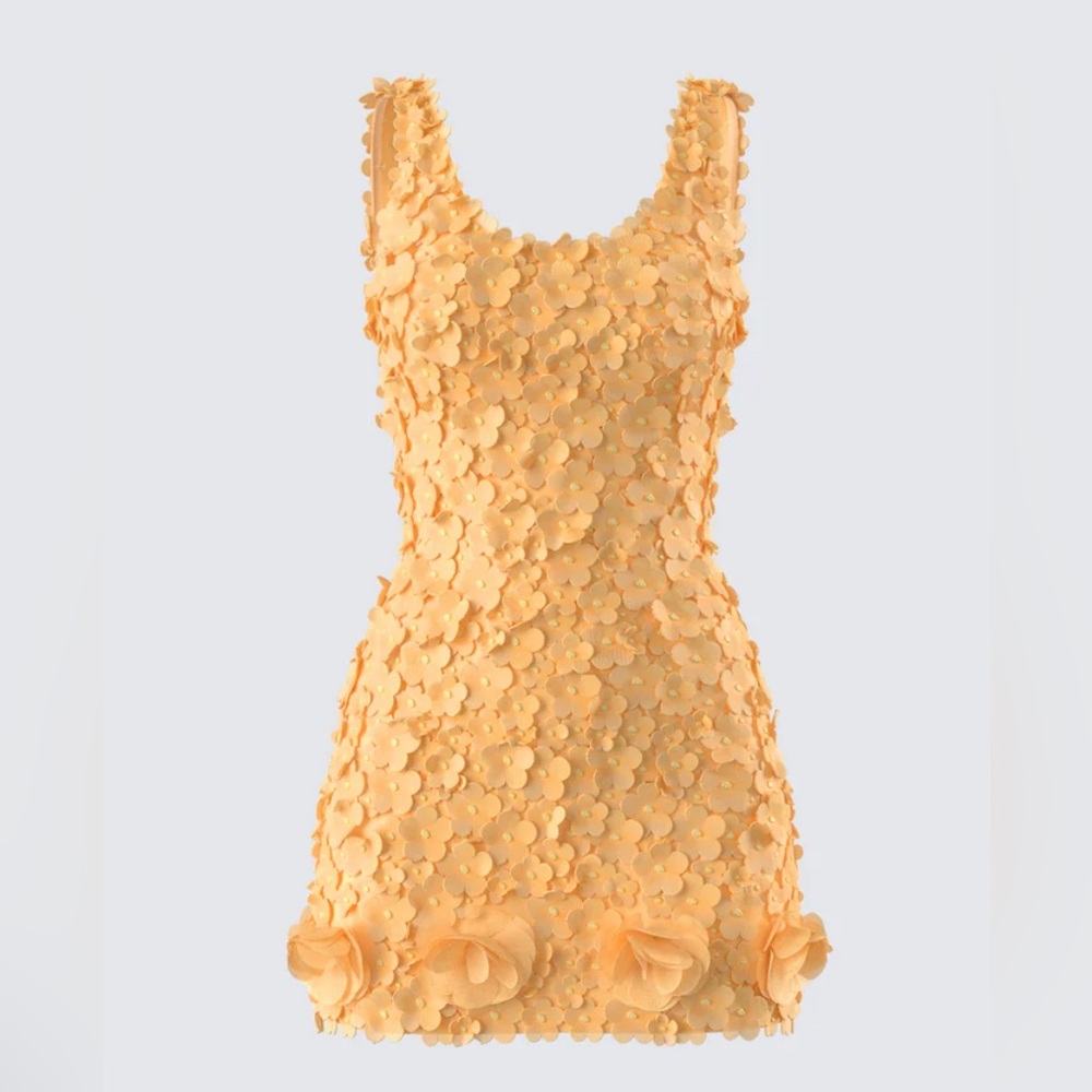 Finesse Raelynn Orange Petal Mini Dress